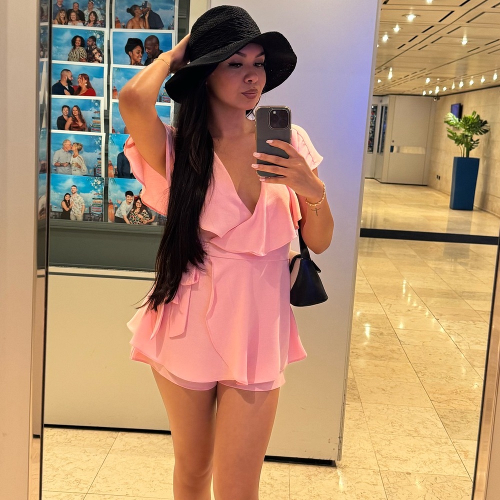 Women’s pink romper dress